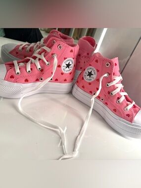 Girls Platform High Top Converse Sneakers